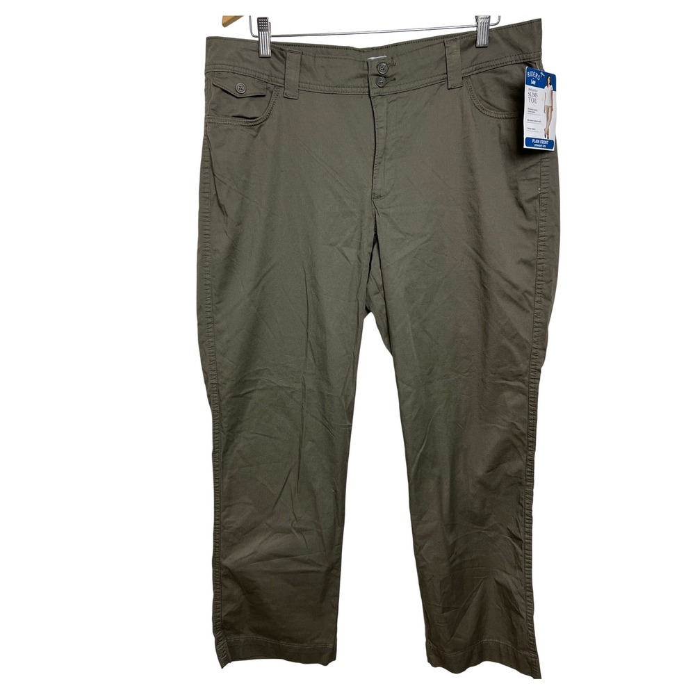 Riders by Lee Instantly Slims You Womens‎ Pants Straight Leg Size 18M Olive D17